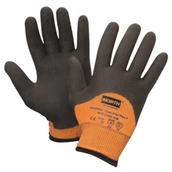 Honeywell North Flex Cold Grip Plus 5Cut Resistant Gloves, Large, Hi-Vis Orange/Black NFD11HD/9L